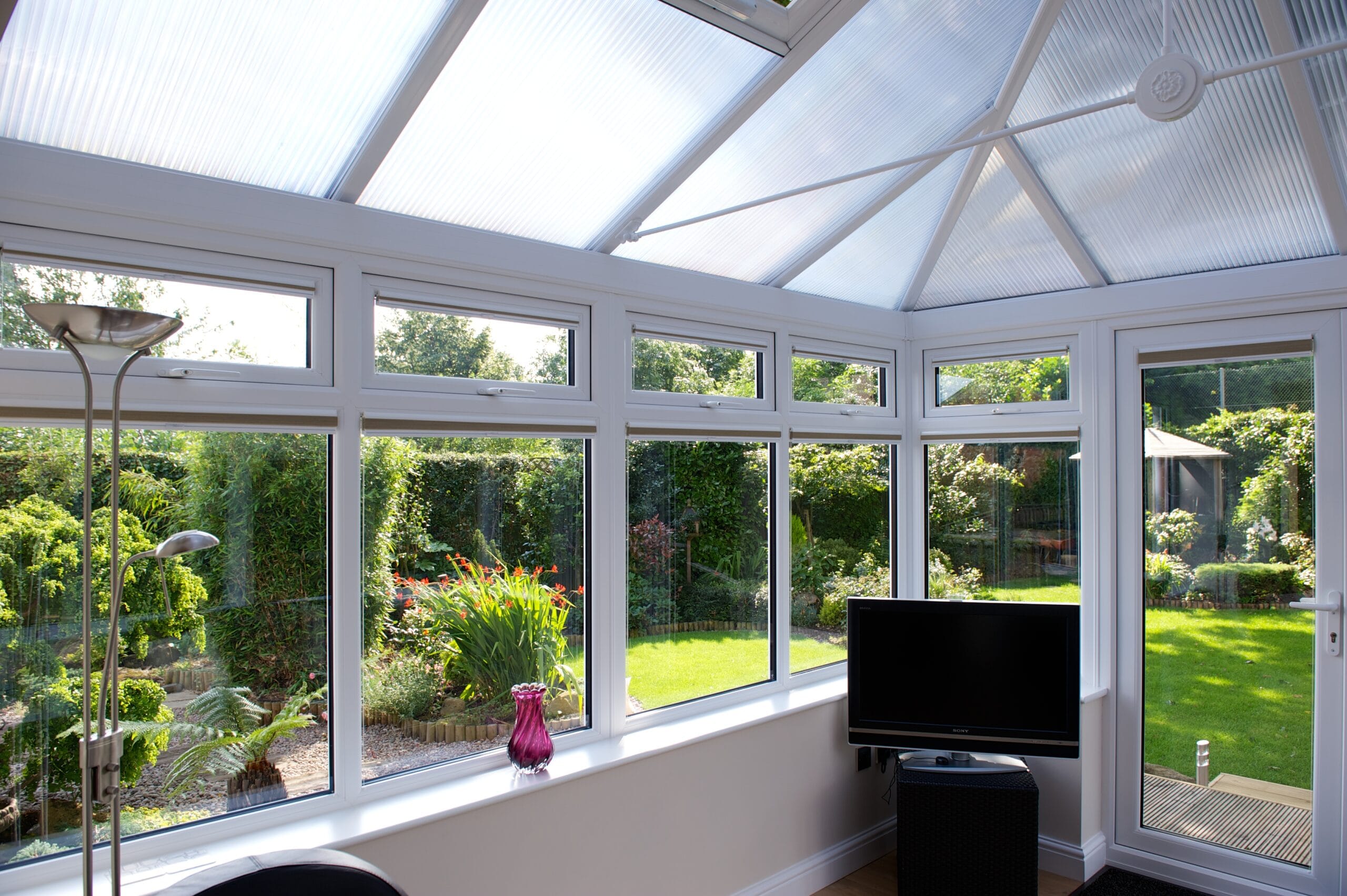 Bright conservatory with generous glazing