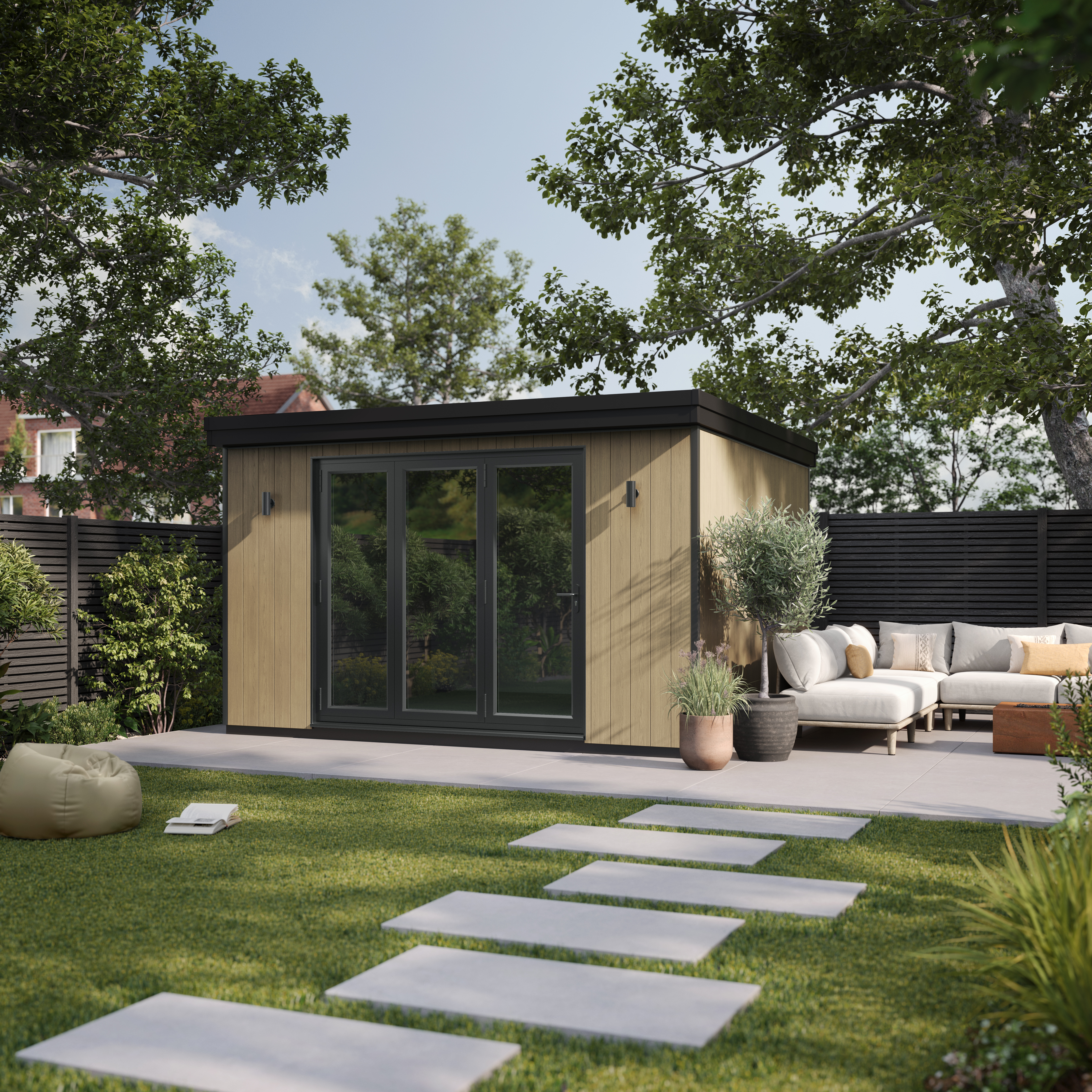Garden living space with a considered layout